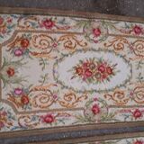 Pair of vintage carpets wool floral décor 137x68cm