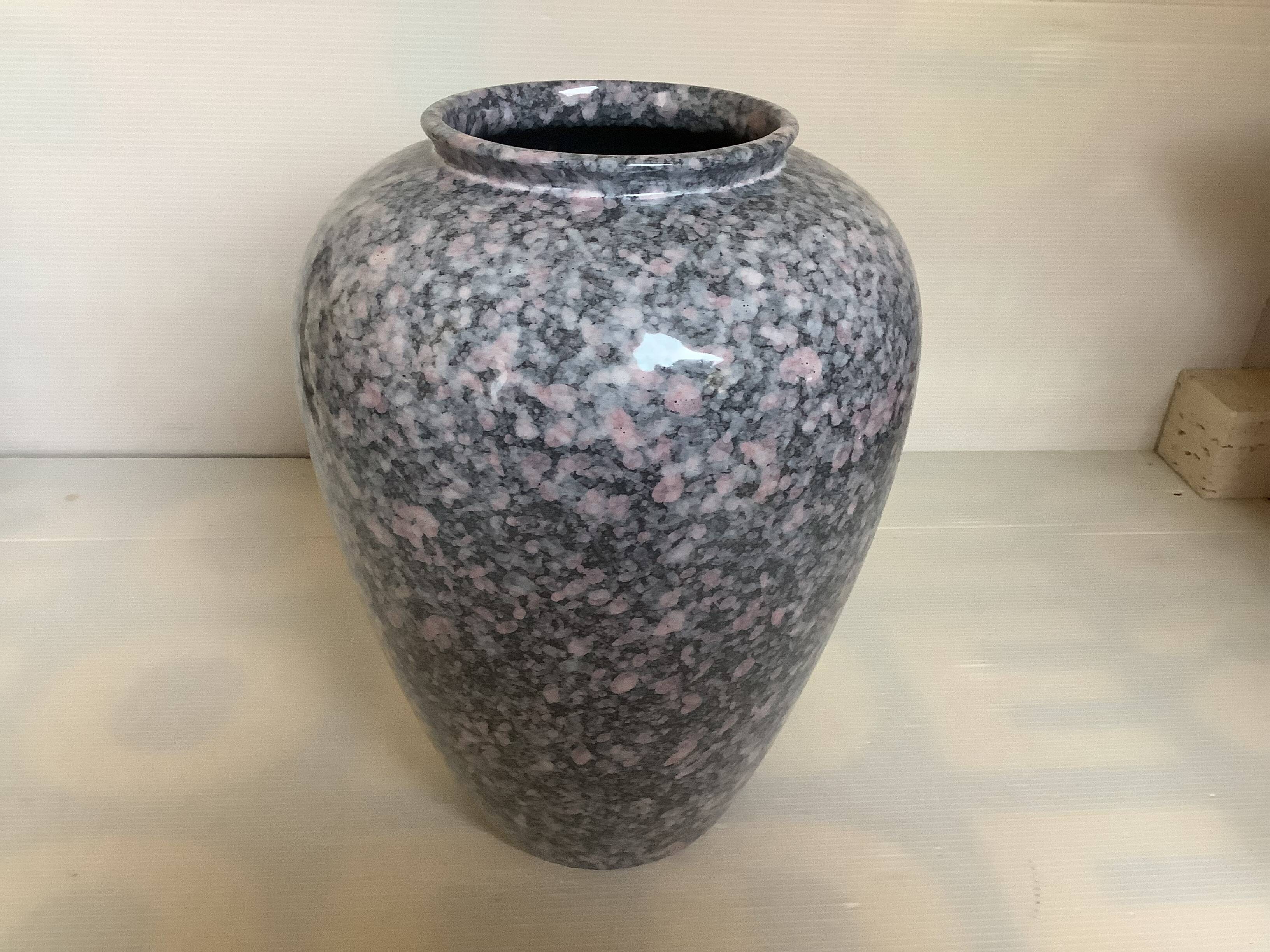 Large speckled ceramic vase from the 1980s.