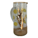 Carafe années 1950-6o dorure et citron émaillé verrerie de monaco
