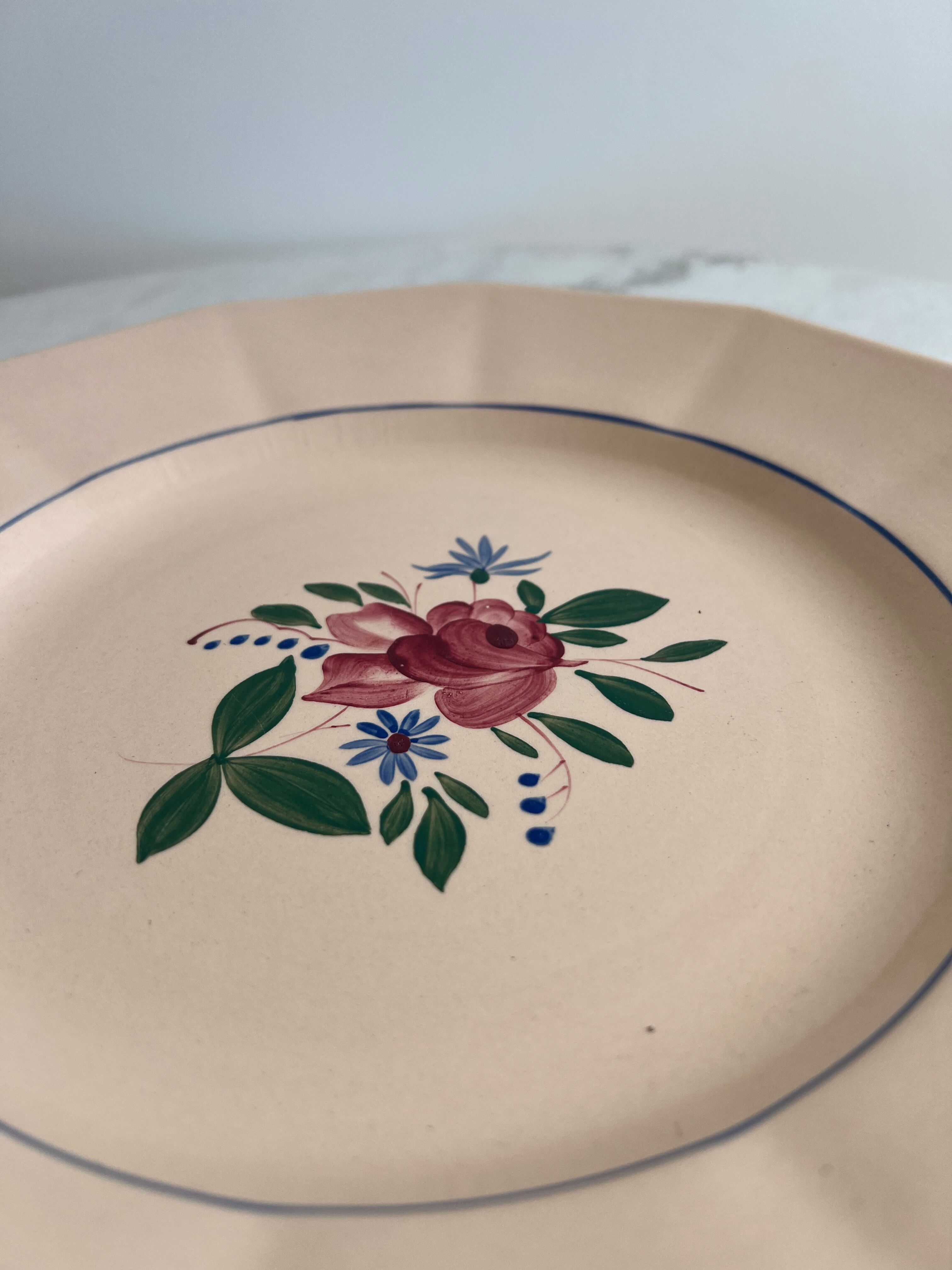 Sarreguemines hand-painted presentation plate