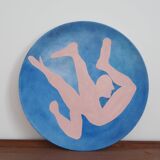 Pink and Blue Abstract Wall Decorative Plate