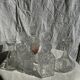 Small cylindrical glass whiskey decanter H:23