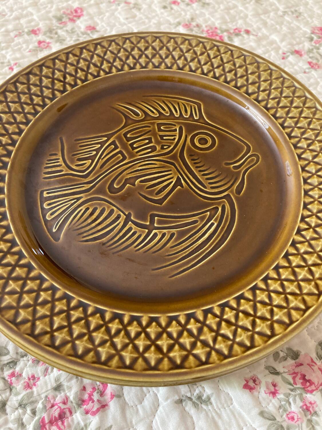Fish plates Set of 12 Sarreguemines Digoin