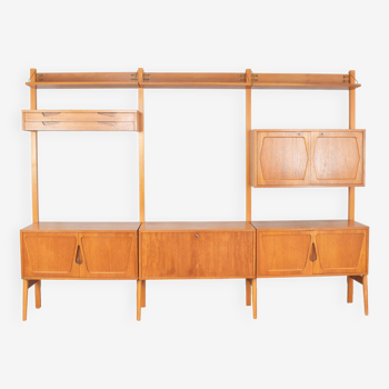 Mid-Century Teak Wall Unit by Kjell Riise for Rival Brodrene Jatogs, 1960s, Set of 3