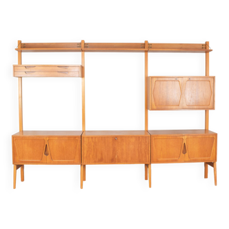 Mid-Century Teak Wall Unit by Kjell Riise for Rival Brodrene Jatogs, 1960s, Set of 3