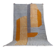 Grey Moroccan rug made of hand-woven wool - handmade rug - 252 x 163