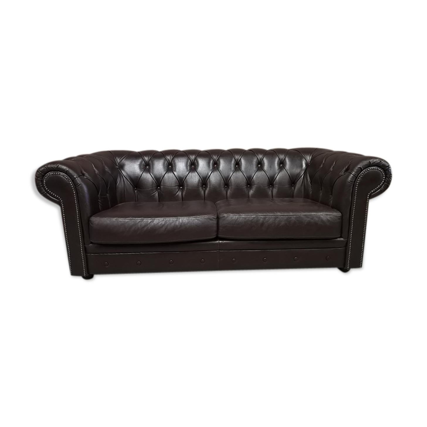 Vintage brown leather chesterfield sofa