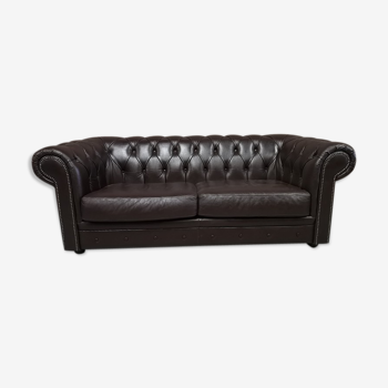 Vintage brown leather chesterfield sofa