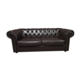 Vintage brown leather chesterfield sofa