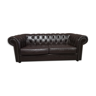 Vintage brown leather chesterfield sofa