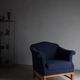 Navy boucle lounge chair | Sweden | 1940s