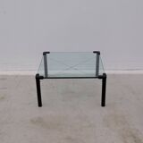 Table basse en verre et métal, 1980