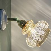 Vintage amber frosted glass tulip wall light
