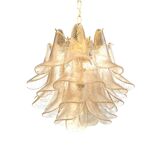 Clear and gold “selle” murano glass chandelier d50