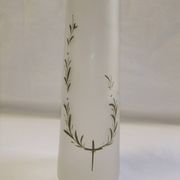 Old art nouveau vase frosted glass cylinder leaf decoration