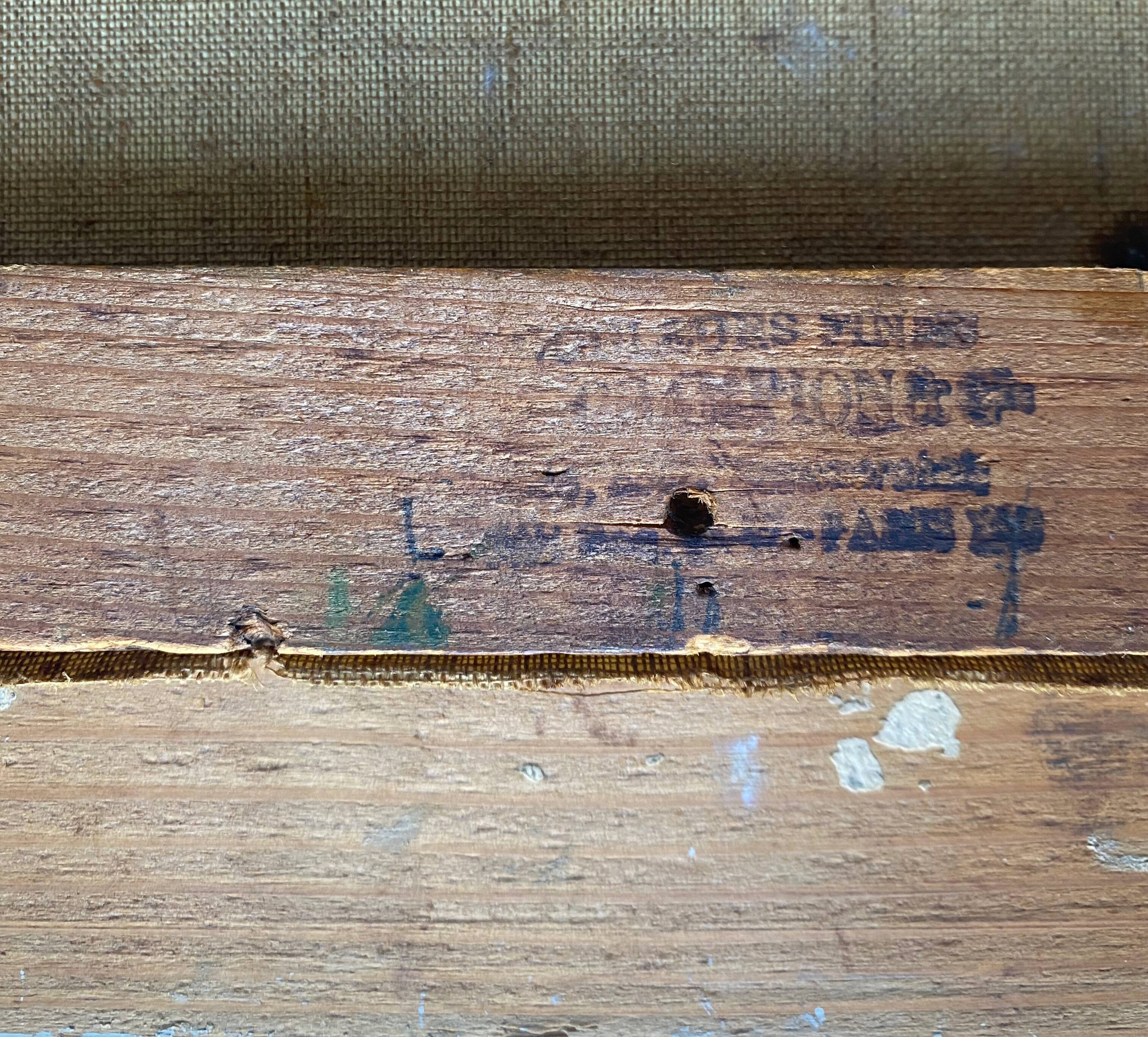 Painting "View of the Seine with tugboat" Paris signed circa 1950