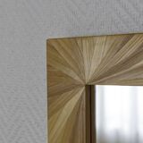 Mirror with straw marquetry frame