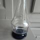 White and blue blown glass carafe