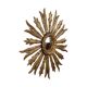 Old Wooden Sun Mirror Sunburst Mirror Gold Fifties 70cm