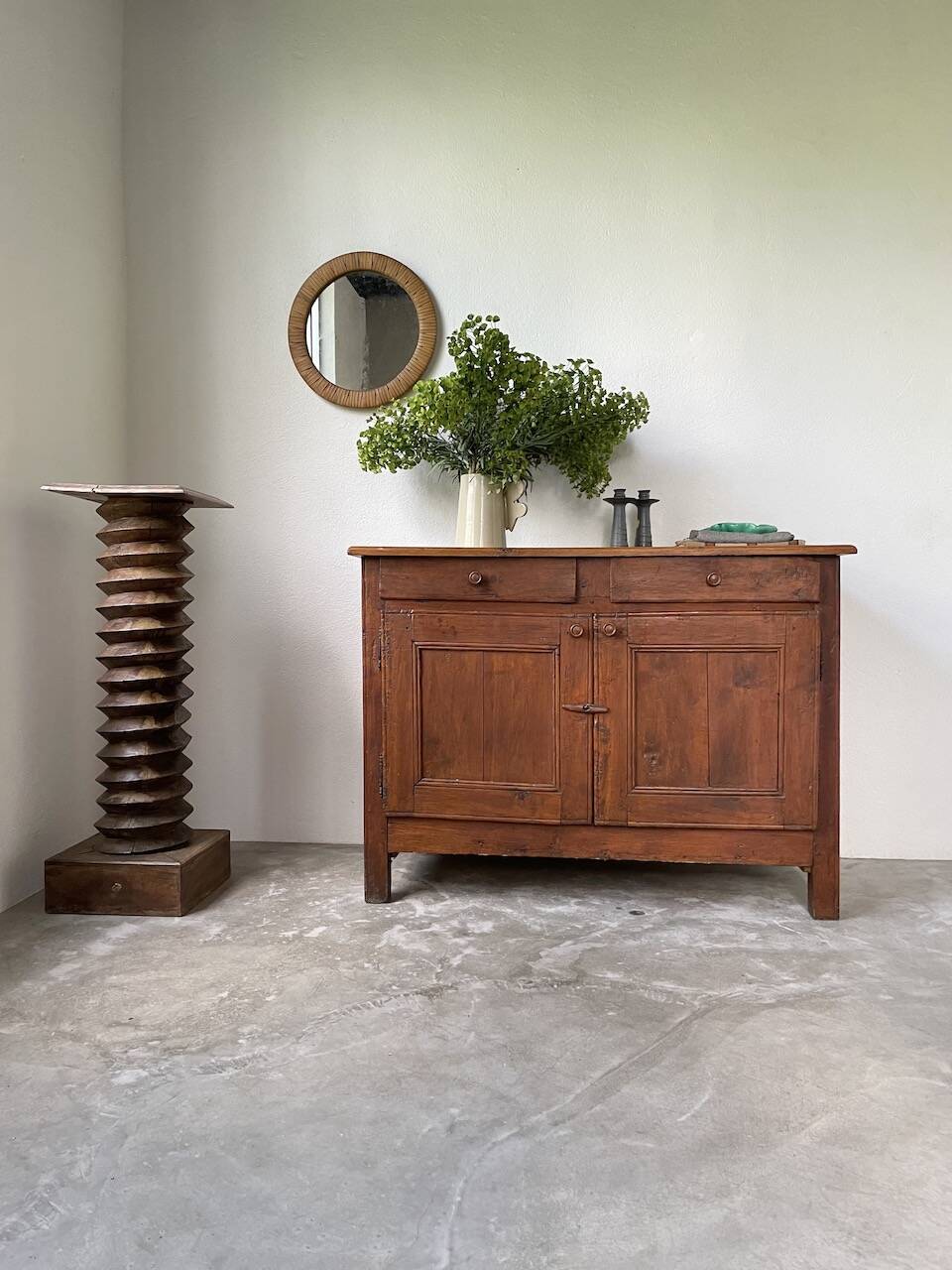 Jam cabinet, folk art furniture, oak, 19th century