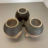 Set of 3 Rare Ceramic Pottery "Lava" Vases by Dümler and Breiden, Germany, 1960s