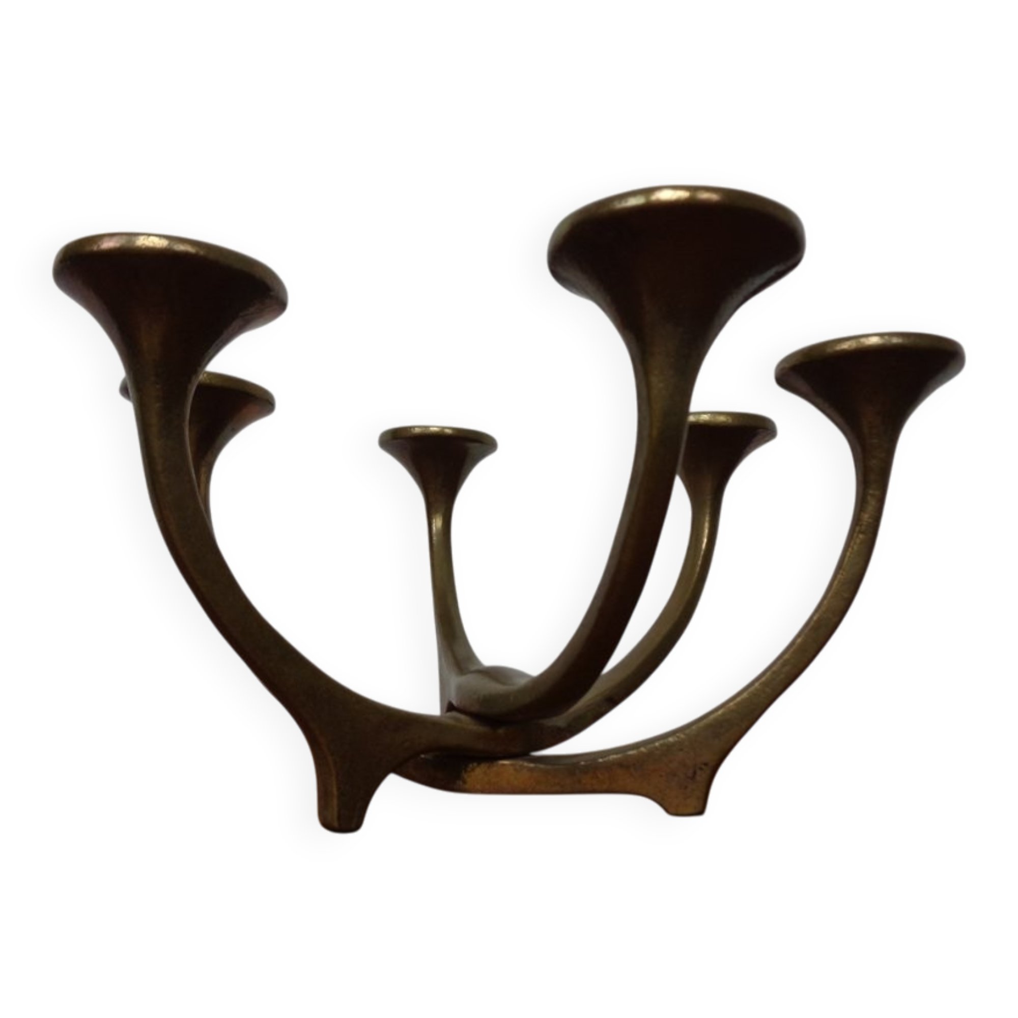 Brutalist Bronze Candleholder by Michael Harjes, 1960s