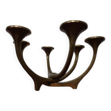 Brutalist Bronze Candleholder by Michael Harjes, 1960s