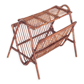 Vintage rattan magazine holders. France, 1960s