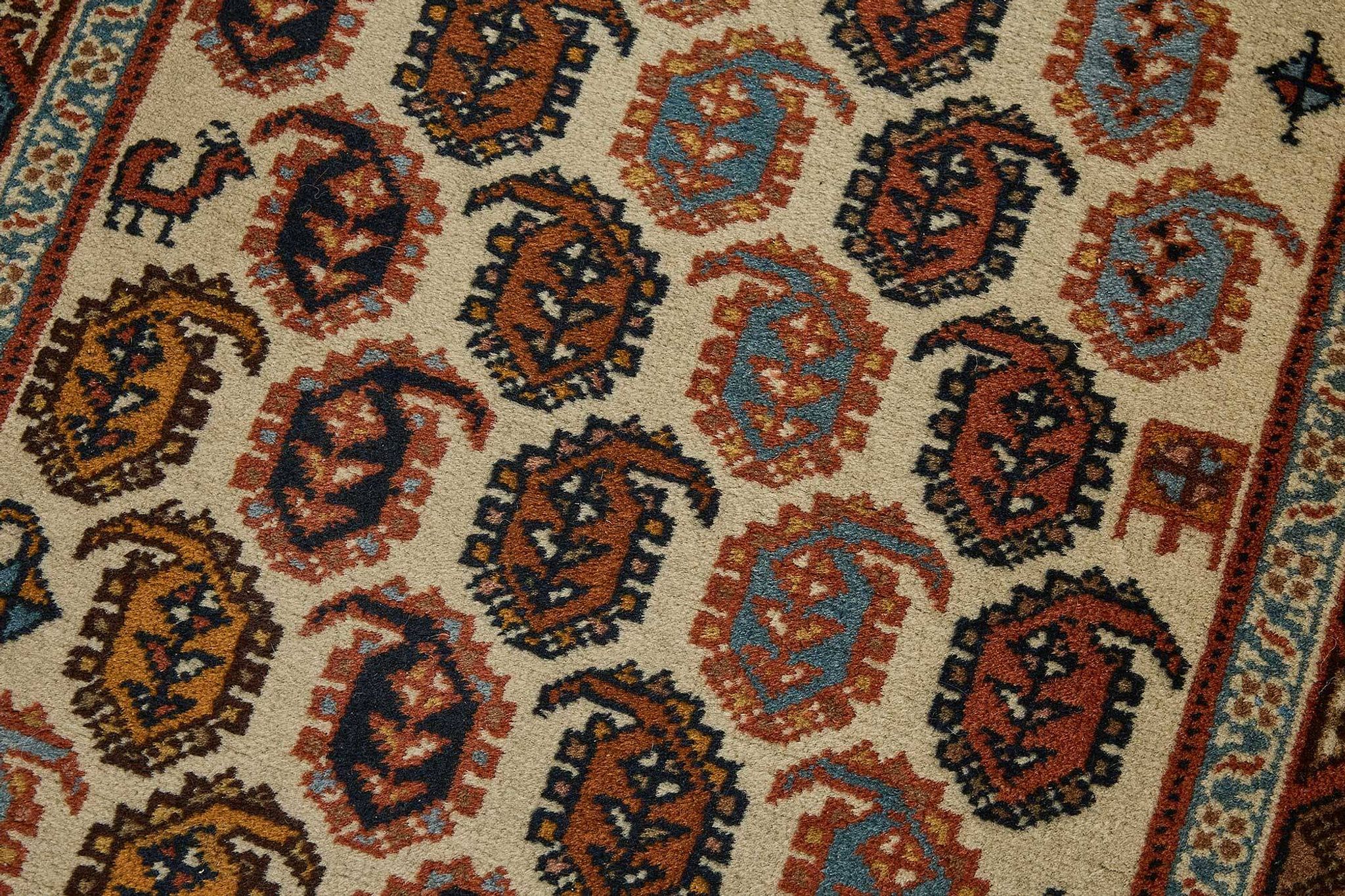 Tapis Oushak en laine noué à la main en Turquie 75 cm x 372 cm