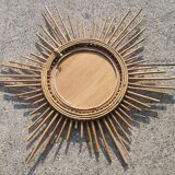 Mirror sun 70s wicker 62cm