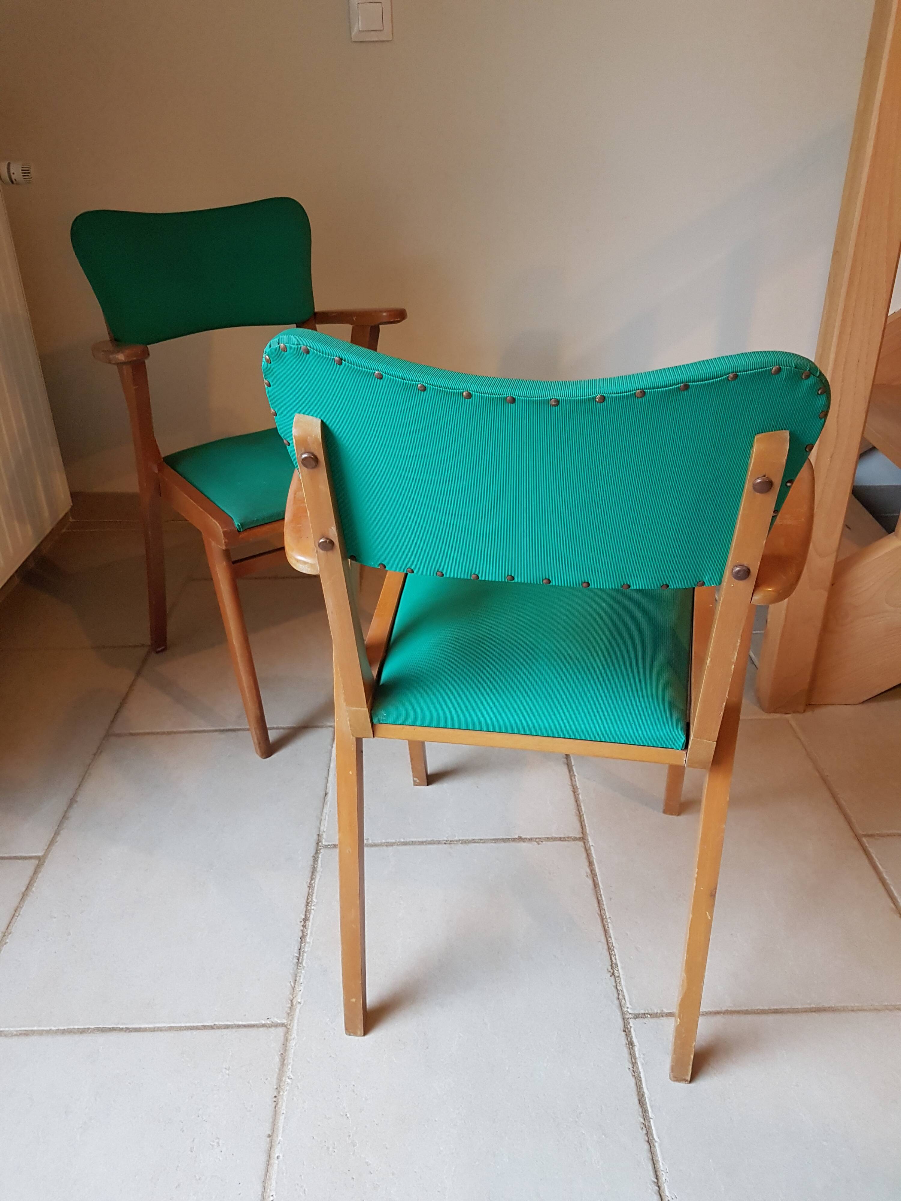 2 chairs year 60 french design