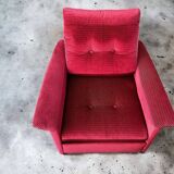 Pair of vintage comfortable armchairs in fabrics probably italian from the 1950s-60s