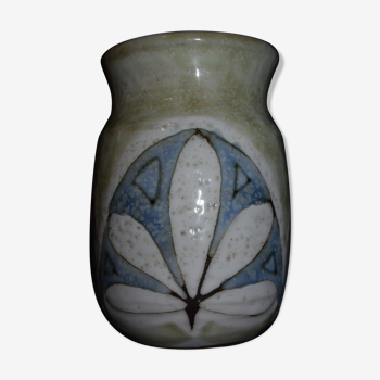 Jean-Claude Malarmey vase decorated with stylized flowers