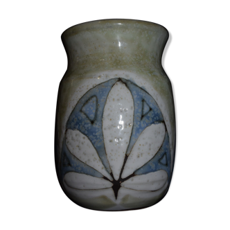 Jean-Claude Malarmey vase decorated with stylized flowers