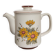 Théière fleurs vintage en grès