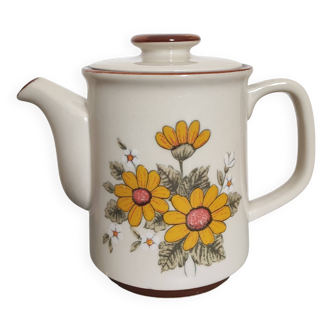 Théière fleurs vintage en grès