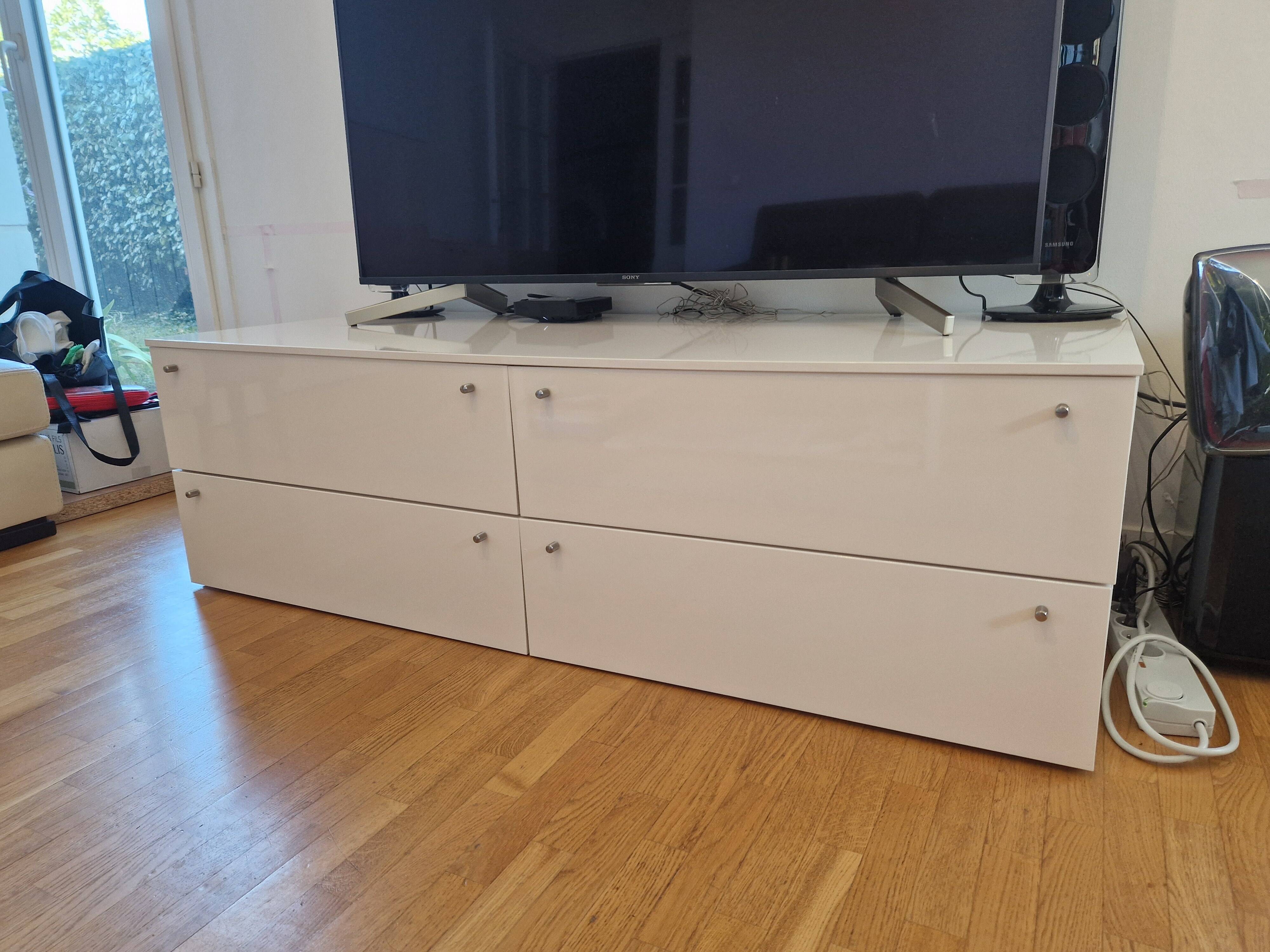 Ligne Roset TV unit, glossy white