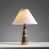 Scandinavian tapered copper and brass table lamp
