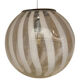 Contemporary transparent and white sphere pendant in murano glass