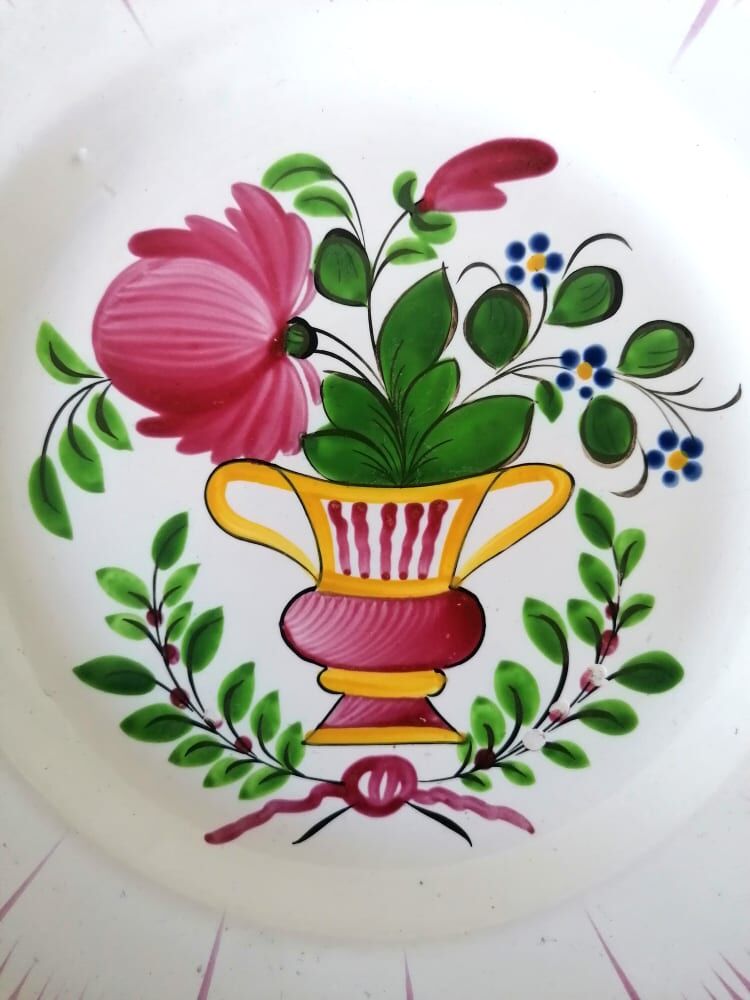 Pair of earthenware plates Les Islettes XIXth century