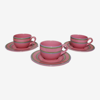 Three coffee or tea cups made of German ceramic