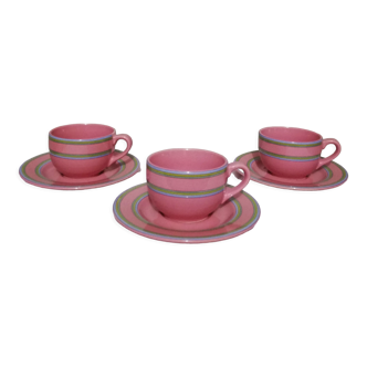 Three coffee or tea cups made of German ceramic