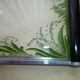 Vintage serving tray in glass and wood Lily of the valley décor