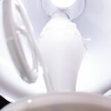 “Umbrella” Charming Murano Vintage White Chandelier in Murano Glass, 1980s