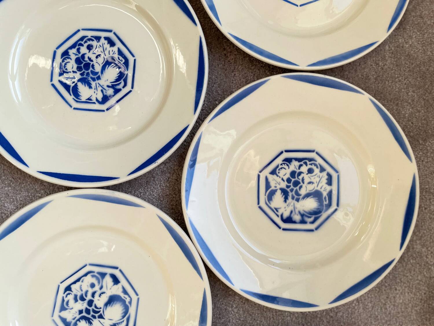 6 K&G Luneville Art Deco Dessert Plates Fructidor Model