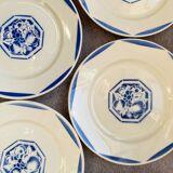 6 K&G Luneville Art Deco Dessert Plates Fructidor Model