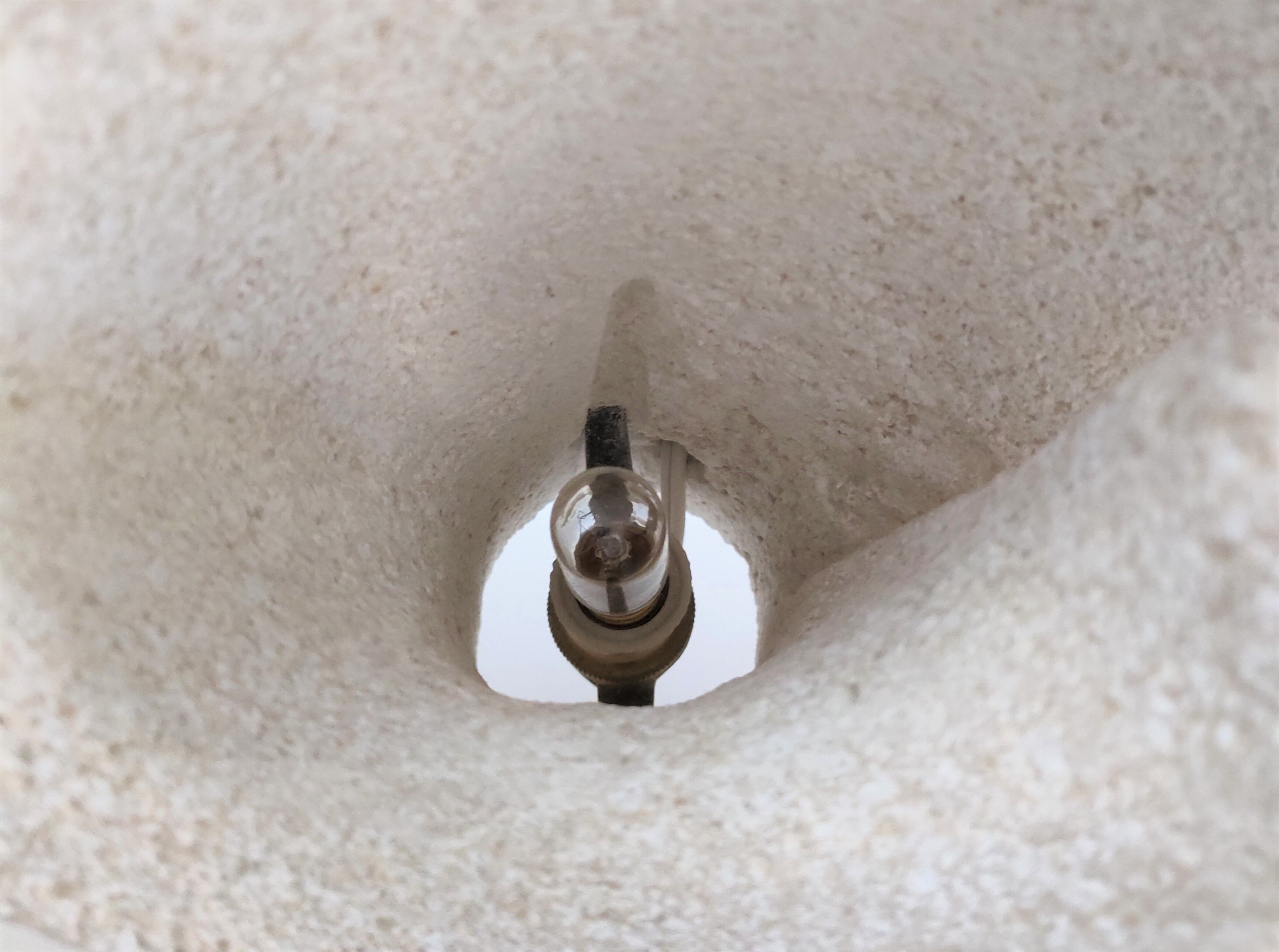 Lamp stone carved design 70s