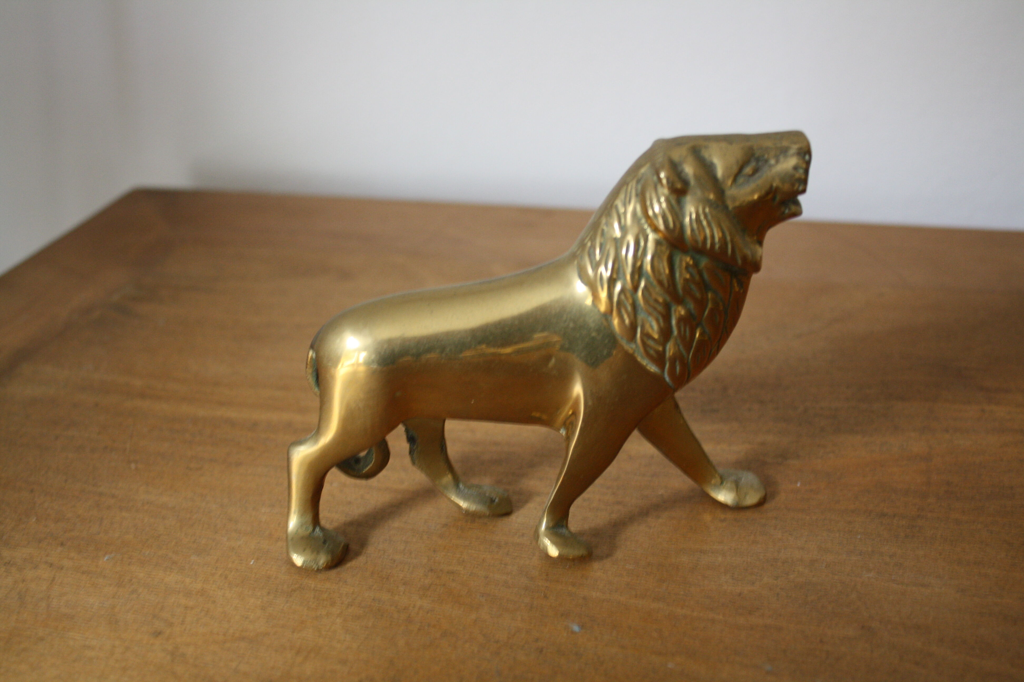Vintage brass lion
