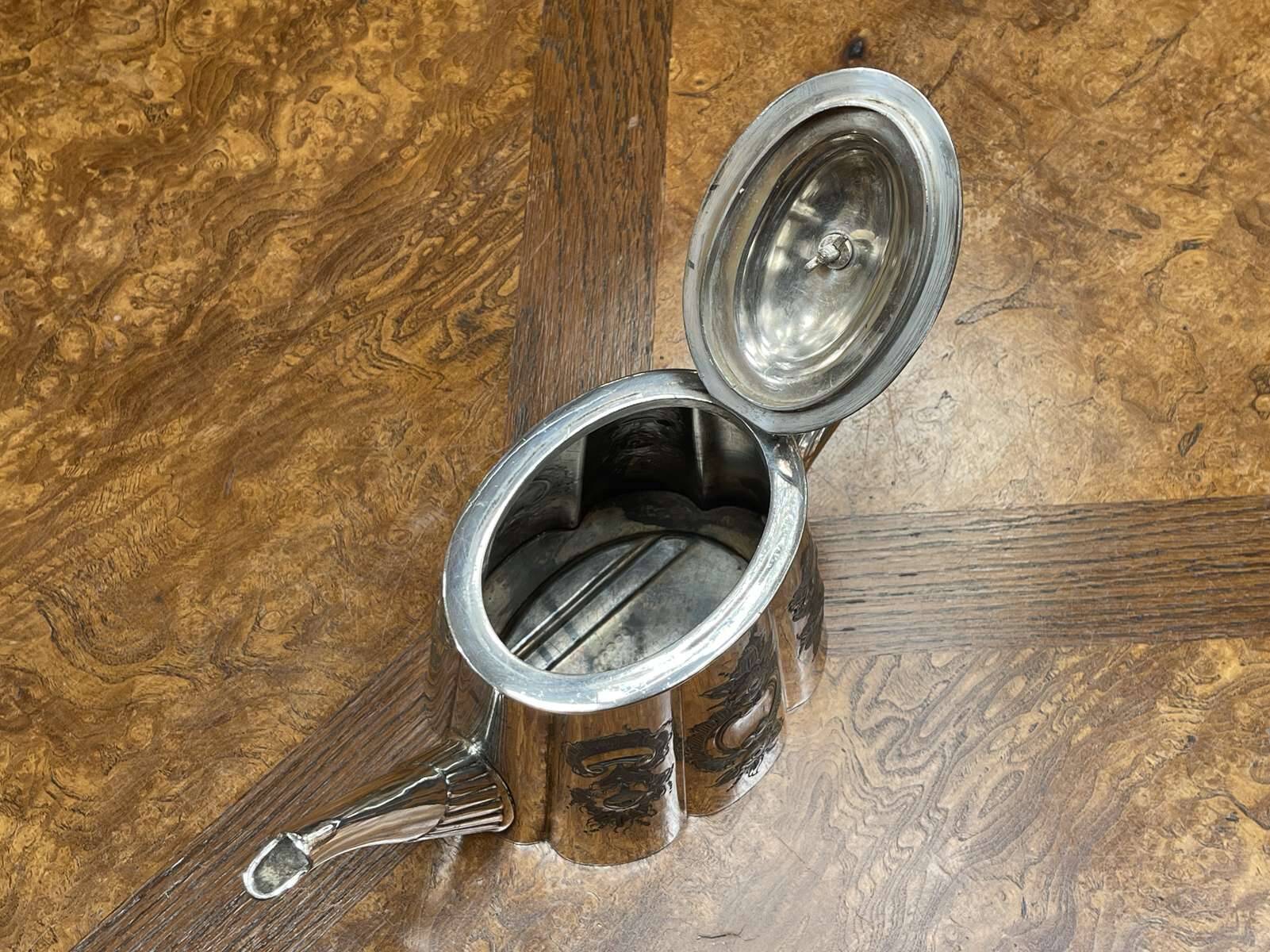 19th century English silver-plated teapot