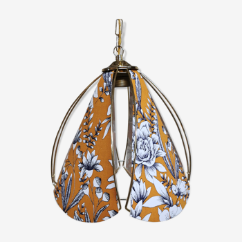 Suspension in orange and blue floral fabric